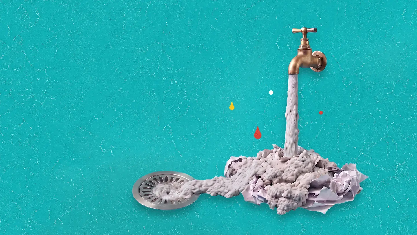 An abstract illustration representing a flood of hastily produced documents and code, evoking the idea of low-effort AI-generated work piling up faster than it can be reviewed.